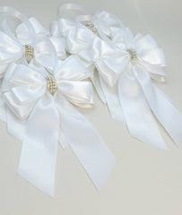 Christmas Tree Bows with tails - White Gabificent
