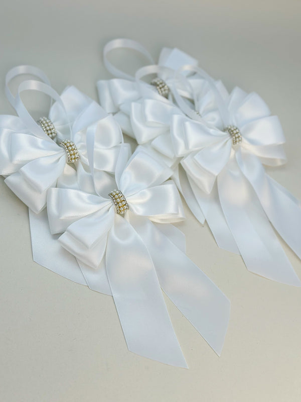 Christmas Tree Bows with tails - White Gabificent