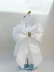 Christmas Tree Bows with tails - White Gabificent