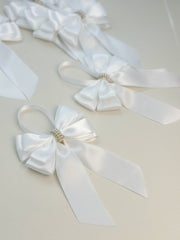 Christmas Tree Bows with tails - White Gabificent