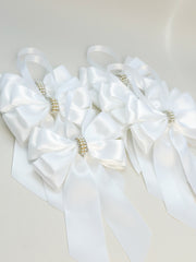 Christmas Tree Bows with tails - White Gabificent