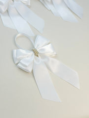 Christmas Tree Bows with tails - White Gabificent
