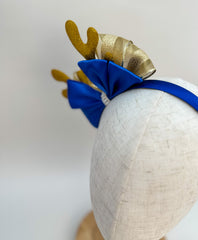 Christmas headband - Blue and Gold Gabificent