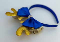 Christmas headband - Blue and Gold Gabificent