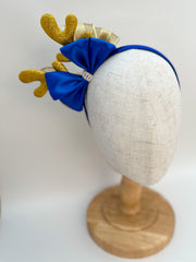 Christmas headband - Blue and Gold Gabificent