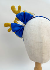 Christmas headband - Blue and Gold Gabificent