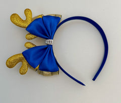 Christmas headband - Blue and Gold Gabificent