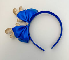 Christmas headband - Blue and Rose Gold Gabificent