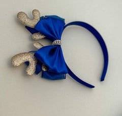 Christmas headband - Blue and Rose Gold Gabificent