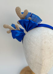 Christmas headband - Blue and Rose Gold Gabificent
