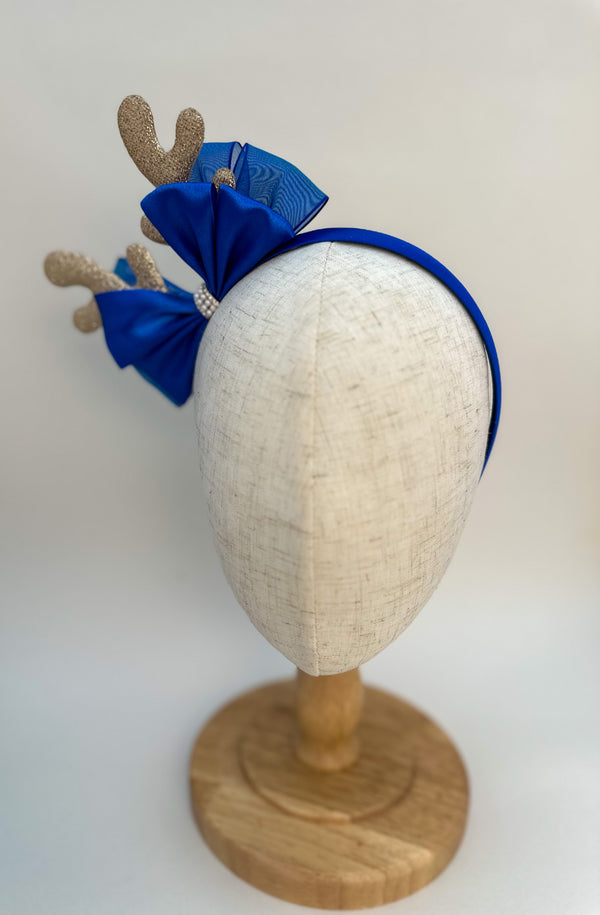 Christmas headband - Blue and Rose Gold Gabificent