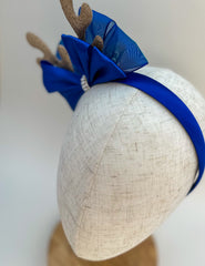 Christmas headband - Blue and Rose Gold Gabificent