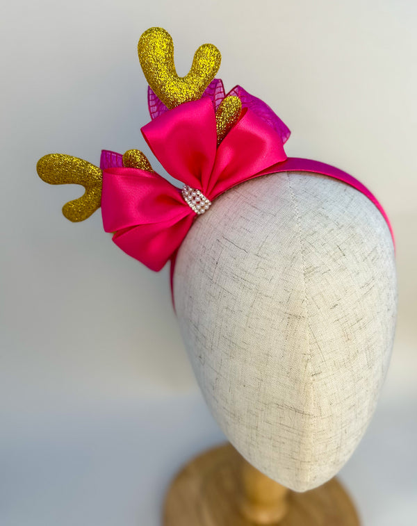 Christmas headband - Bright Pink Gabificent