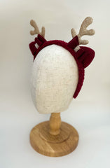 Christmas headband- Burgundy “Reindeer “ - Gabificent