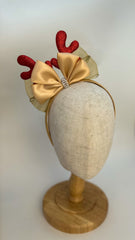 Christmas headband- Gold and Red - Gabificent