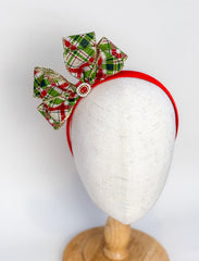 Christmas headband- Green Bow Gabificent