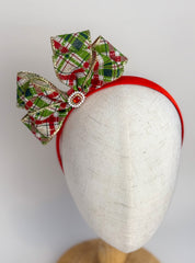 Christmas headband- Green Bow Gabificent