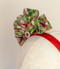 Christmas headband- Green Bow Gabificent