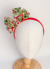 Christmas headband- Green Bow Gabificent