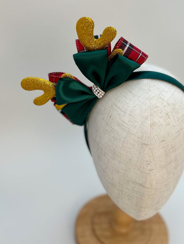 Christmas headband - Green, Red and Gold Gabificent