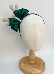 Christmas headband - Green and Rose Gold Gabificent