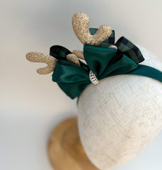 Christmas headband - Green and Rose Gold Gabificent