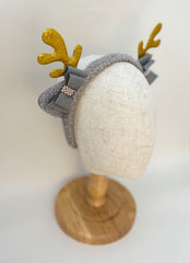Christmas headband - Grey “Reindeer “ - Gabificent