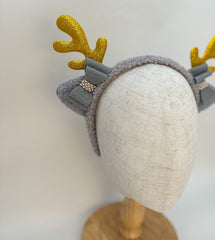 Christmas headband - Grey “Reindeer “ - Gabificent
