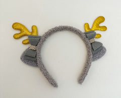 Christmas headband - Grey “Reindeer “ - Gabificent