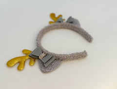 Christmas headband - Grey “Reindeer “ - Gabificent