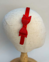 Christmas headband- Red Bow Gabificent
