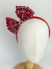 Christmas headband- Red Bow Gabificent