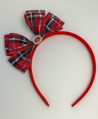 Christmas headband- Red Bow Gabificent