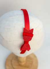 Christmas headband- Red Bow Gabificent