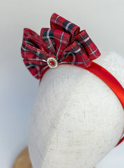 Christmas headband- Red Bow Gabificent