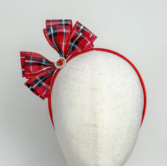 Christmas headband- Red Bow Gabificent