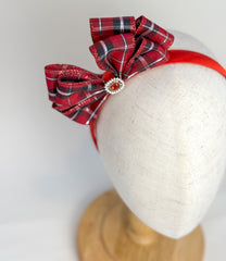 Christmas headband- Red Bow Gabificent