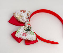 Christmas headband- Red Bow Gabificent