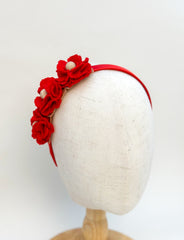 Christmas headband- Red Flowers Gabificent