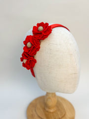 Christmas headband- Red Flowers Gabificent