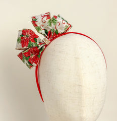 Christmas headband- Red Poinsettia Bow Gabificent
