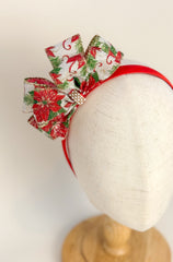 Christmas headband- Red Poinsettia Bow Gabificent