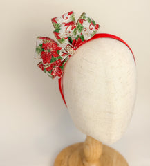 Christmas headband- Red Poinsettia Bow Gabificent