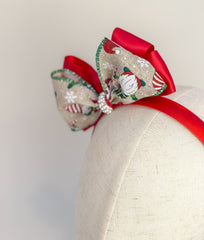 Christmas headband- Red Santa Bow Gabificent