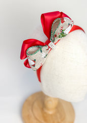 Christmas headband- Red Santa Bow Gabificent