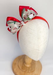 Christmas headband- Red Santa Bow Gabificent