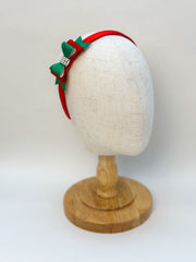 Christmas headband- Red and Green Bow Gabificent