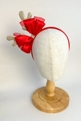 Christmas headband - Red and Rose Gold Gabificent