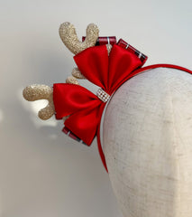 Christmas headband - Red and Rose Gold Gabificent
