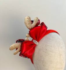 Christmas headband - Red and Rose Gold Gabificent